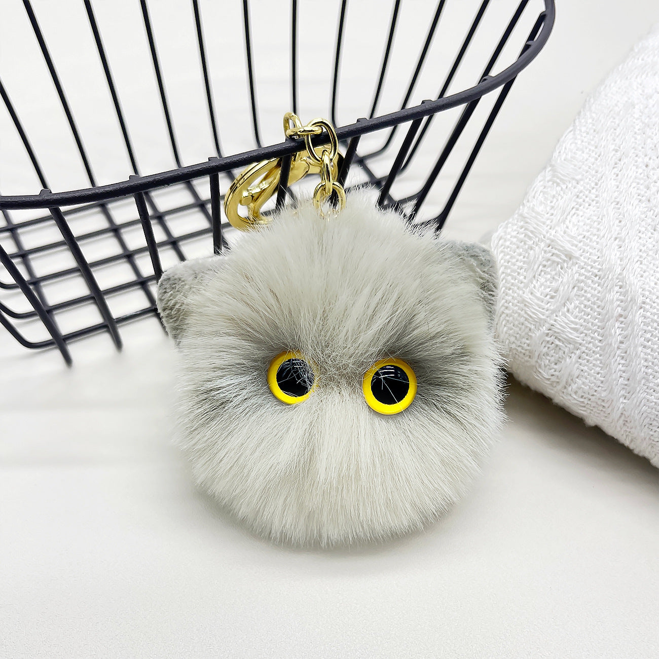 Wholesale Plush Cat Head Toys Keychains
